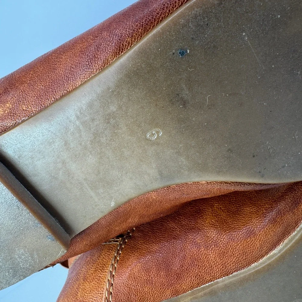 Rare Jeffrey Campbell Snake Leather Tall Boots Women 6 Cognac D Ring Western